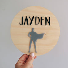 Load image into Gallery viewer, Superhero Acrylic Name Plaque
